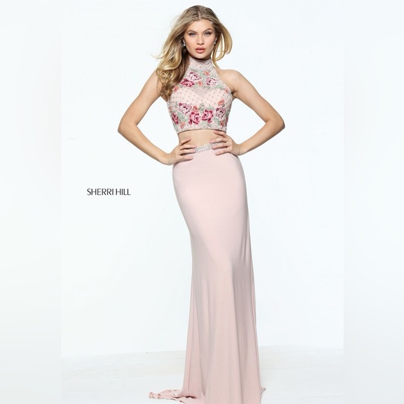 NEW Sherri Hill 51059 Two Piece Tapestry & Beaded Embellished Gown Size 2